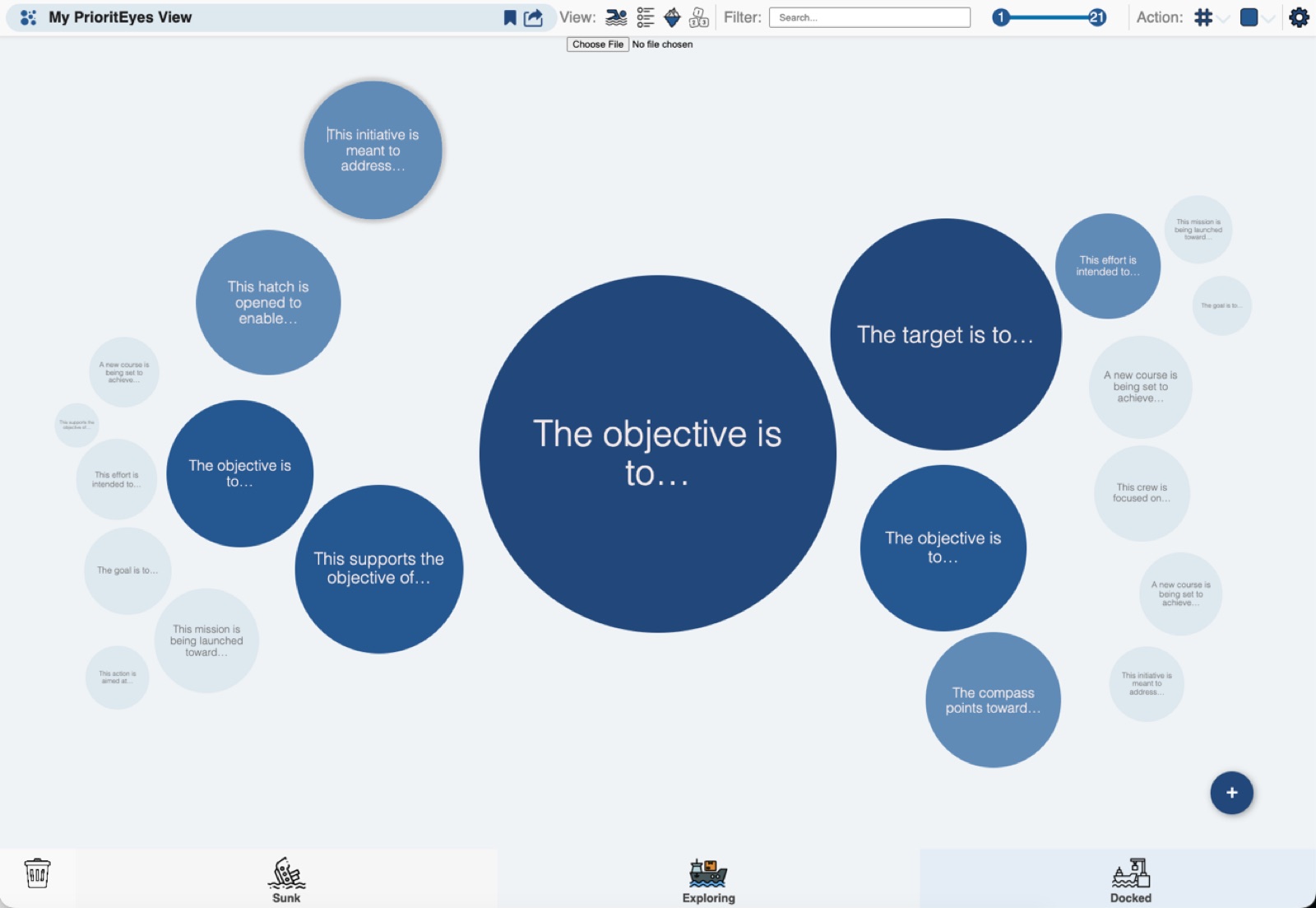 PrioritEyes screen. The view from above: a bird’s-eye view
